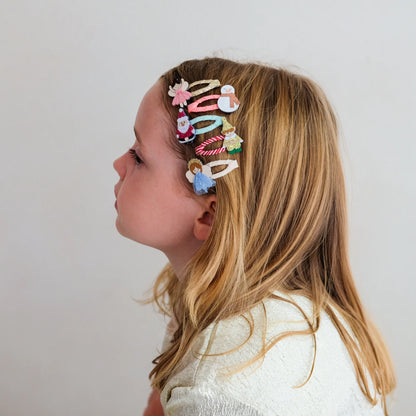 Mimi & Lula – Cute Christmas Character Mini Hair Clips – Set 5 Mollette Natalizie