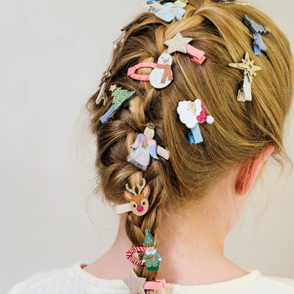Mimi & Lula – Cute Christmas Character Mini Hair Clips – Set 5 Mollette Natalizie