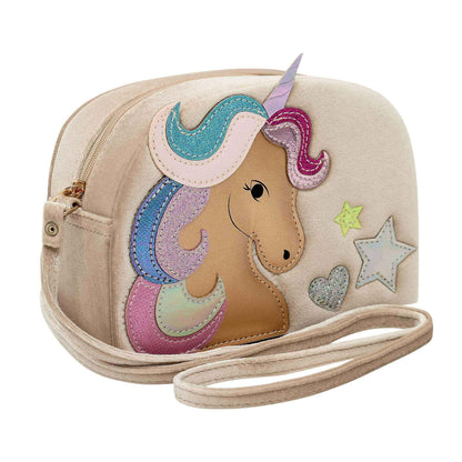 Borsetta unicorno bambina Mimi & Lula in velluto beige