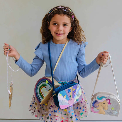 Borsa unicorno bambina in velluto Mimi & Lula