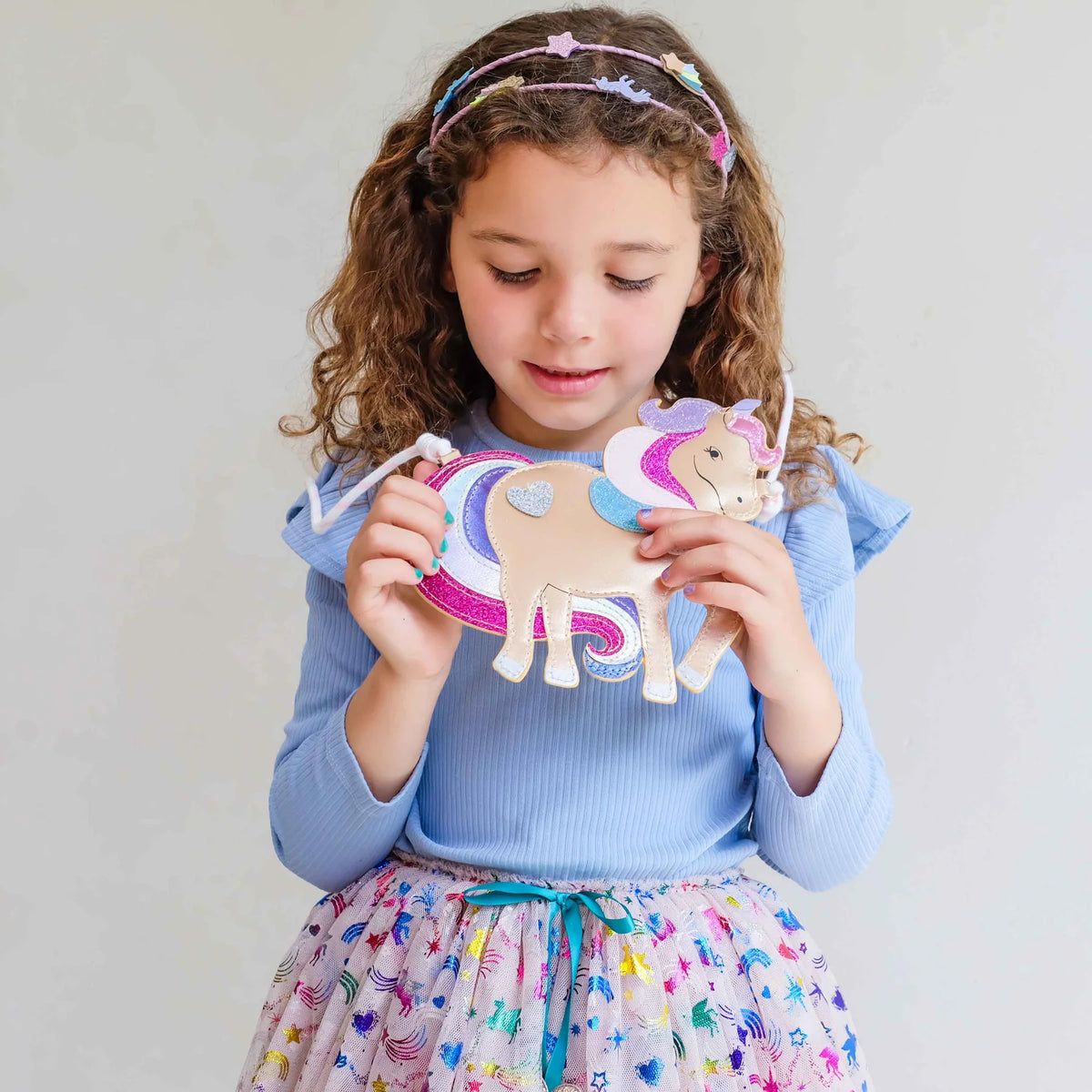 Borsa unicorno bambina glitter rosa lilla Mimi & Lula