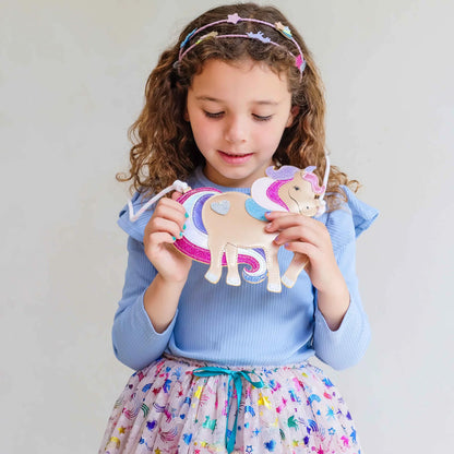 Borsa unicorno bambina glitter rosa lilla Mimi & Lula