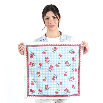Cherry Gingham Bandana – Ivory Blue | Vismaya IN ARRIVO
