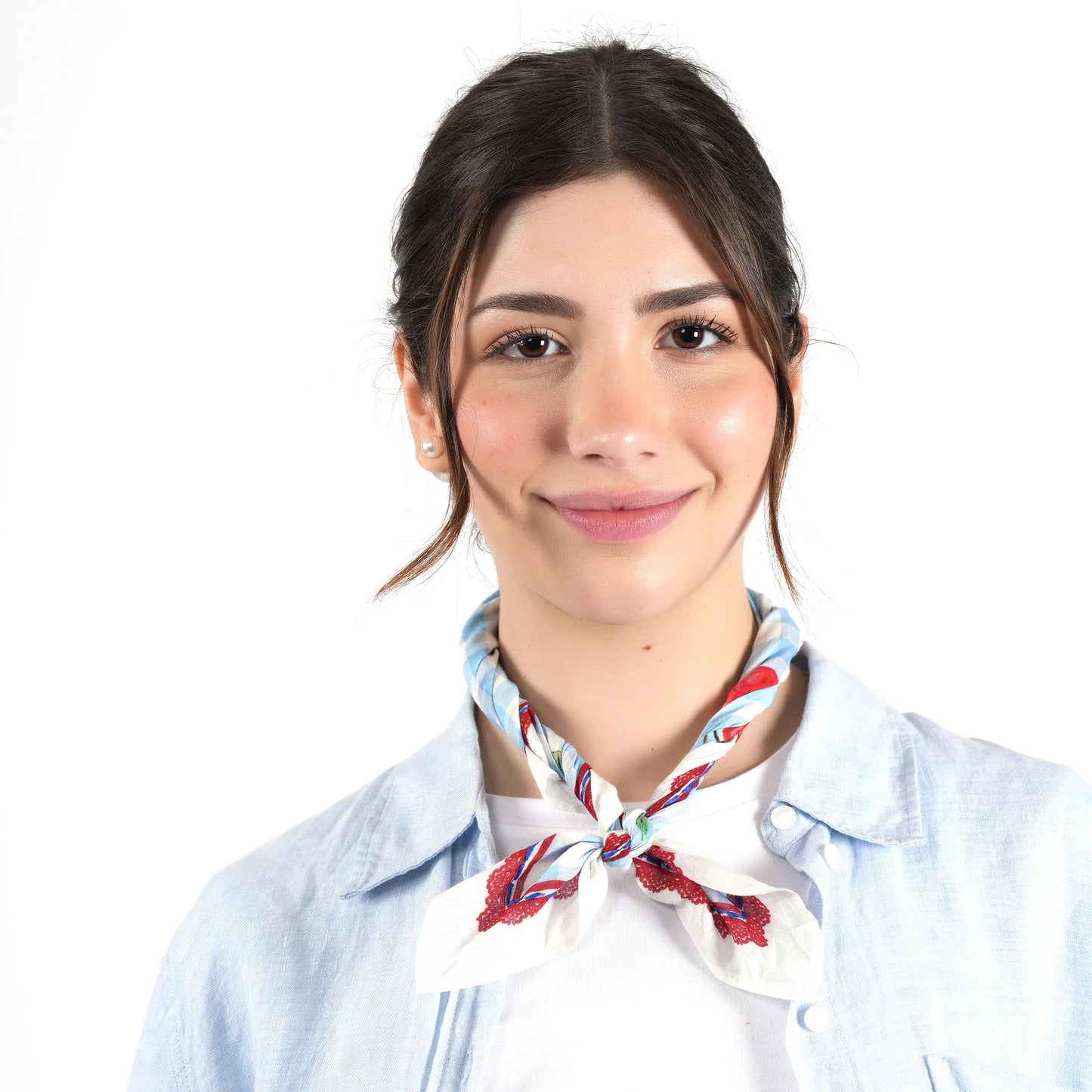 Cherry Gingham Bandana – Ivory Blue | Vismaya IN ARRIVO