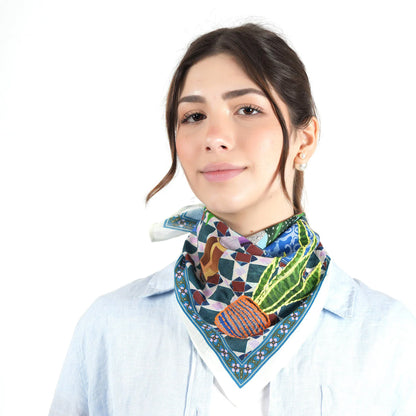 Casa Botanica Bandana Vismaya Turchese | Bandana in Cotone Ricamata IN ARRIVO