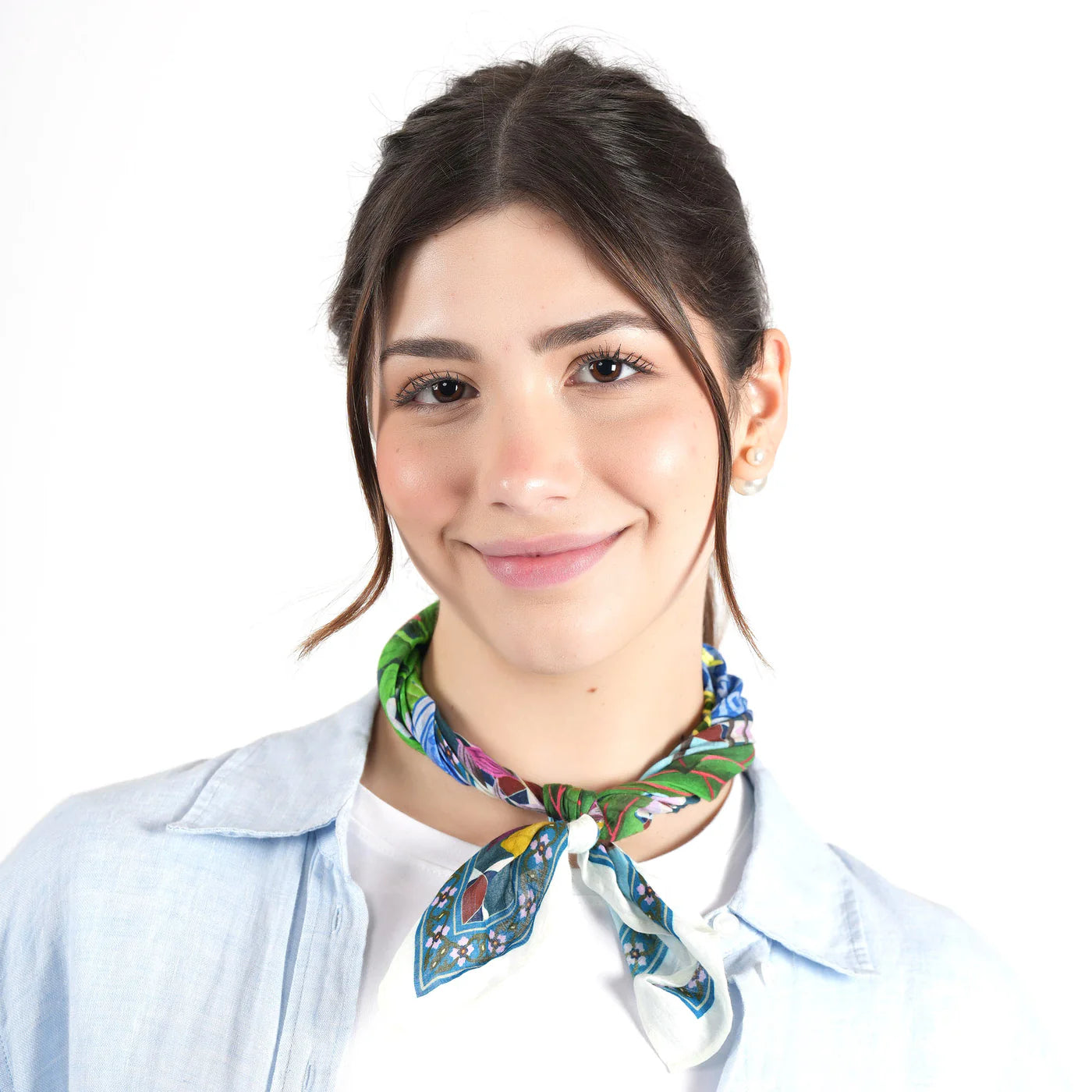 Casa Botanica Bandana Vismaya Turchese | Bandana in Cotone Ricamata IN ARRIVO