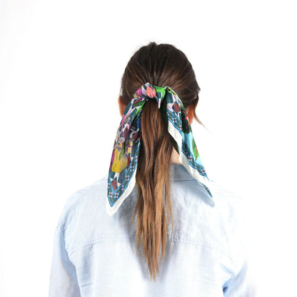 Casa Botanica Bandana Vismaya Turchese | Bandana in Cotone Ricamata IN ARRIVO