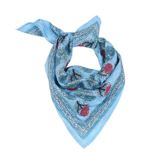 Bandana Vismaya Azure Rose Garden Blu| Bandana in Cotone Ricamata