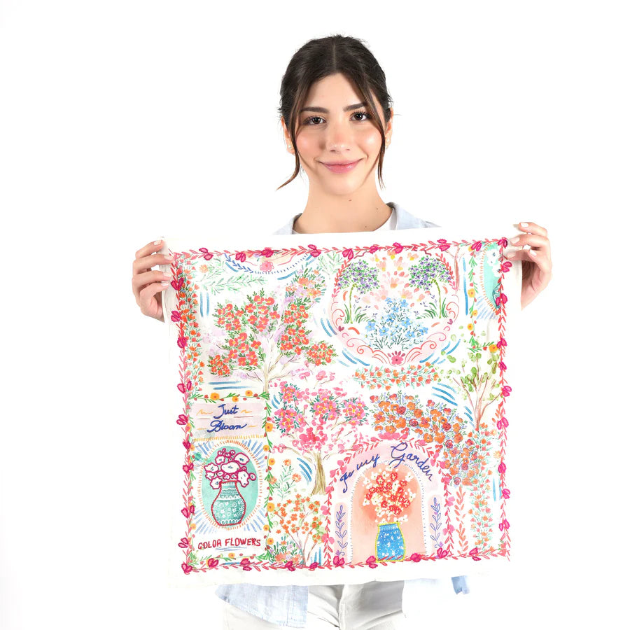 Spring Scatter  Bandana Vismaya Arancione | Bandana in Cotone Ricamata