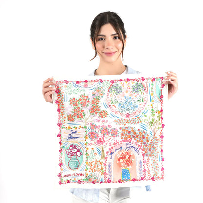 Spring Scatter  Bandana Vismaya Arancione | Bandana in Cotone Ricamata