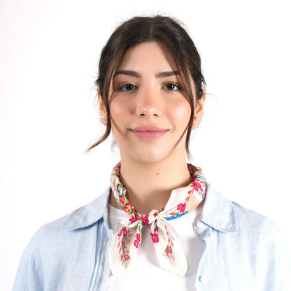 Spring Scatter  Bandana Vismaya Arancione | Bandana in Cotone Ricamata
