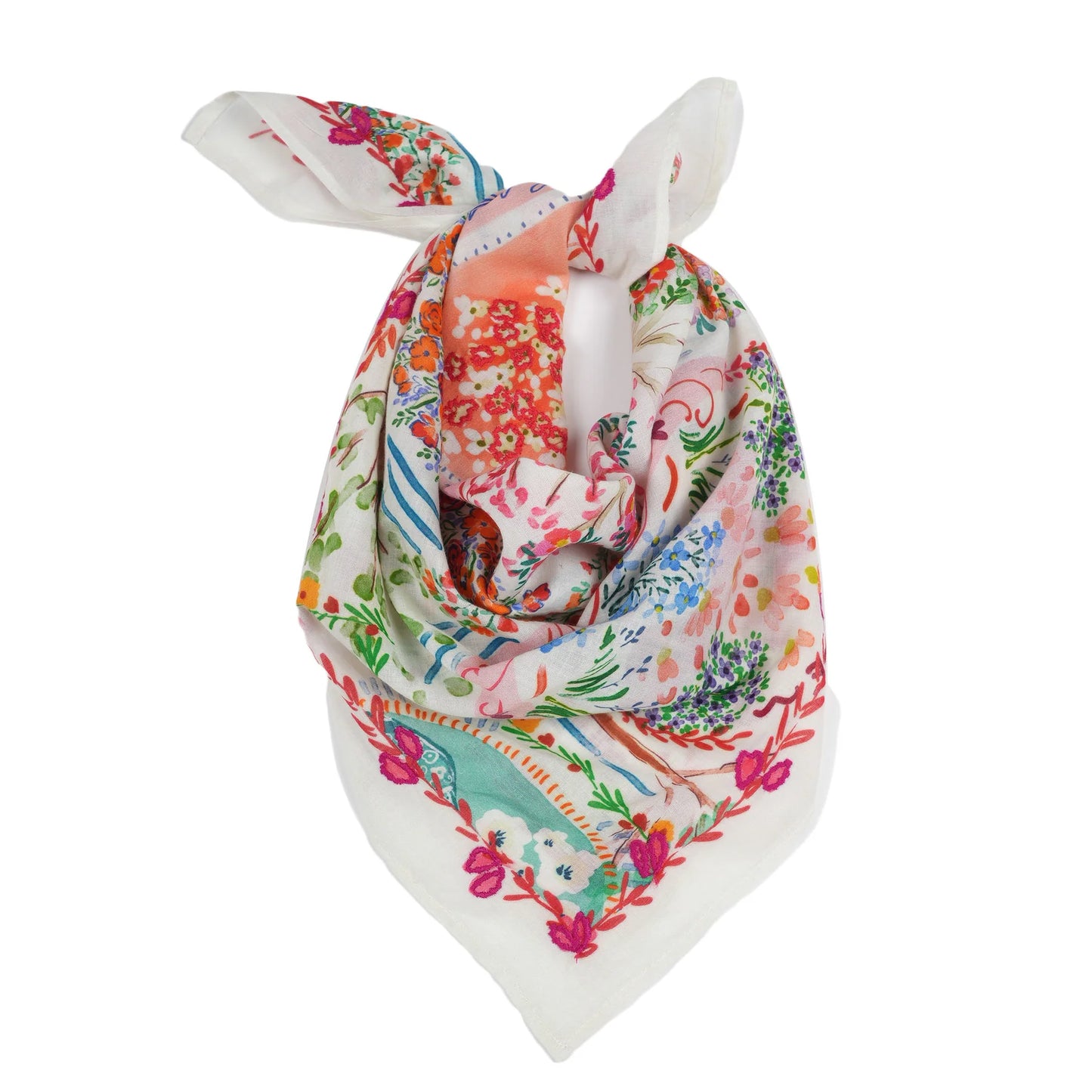 Spring Scatter  Bandana Vismaya Arancione | Bandana in Cotone Ricamata