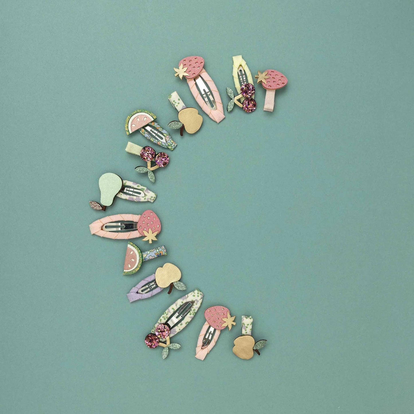 Mollette per Capelli Bambina Mimi & Lula “Summer Fruit” – Set 4 Clic Clac Glitter