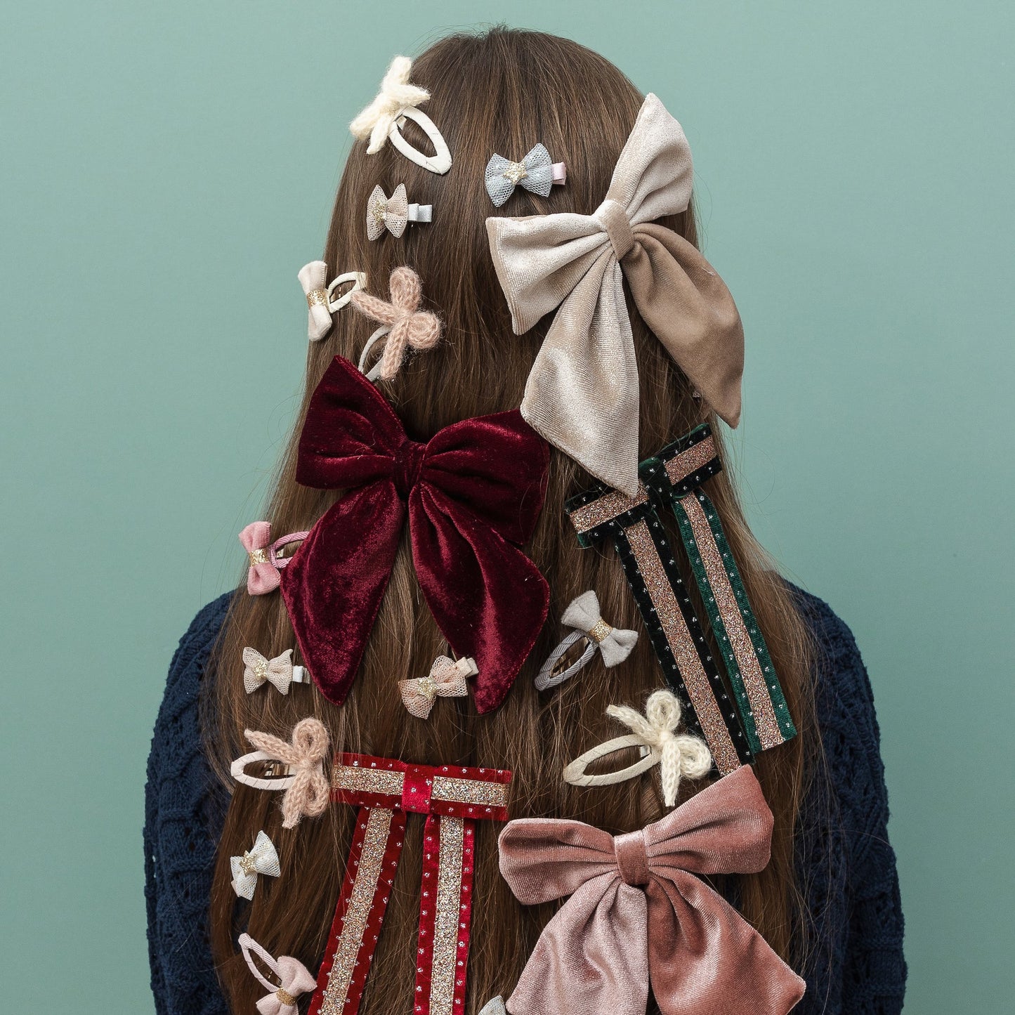 Mimi & Lula Fermagli Agnes – Tartan & Rosso Velluto (Set da 2)