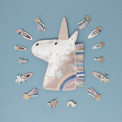 Mimi & Lula – Fermagli capelli unicorno alato e arcobaleno (Winged Unicorn & Rainbow Clic Clacs, set 4 pezzi)