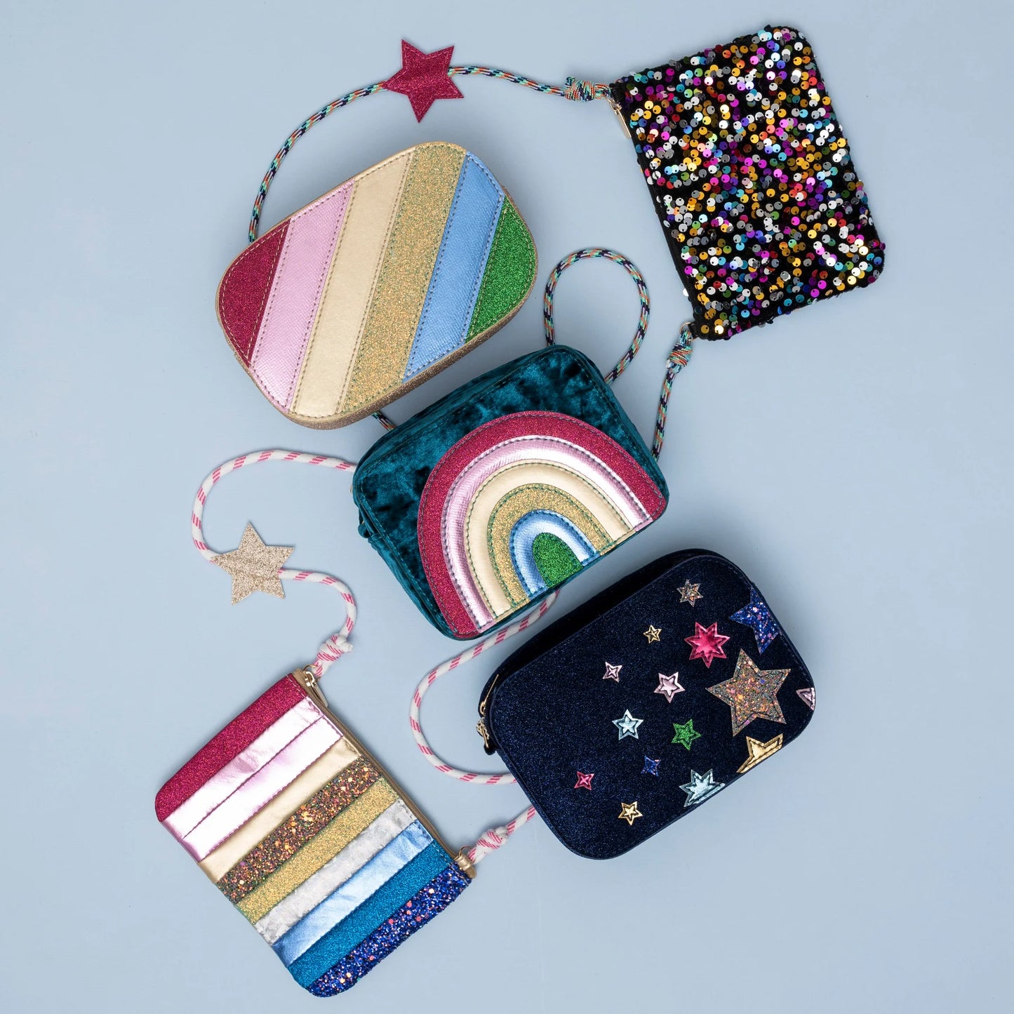 Mimi & Lula – Borsa arcobaleno in velluto Radiant Rainbow