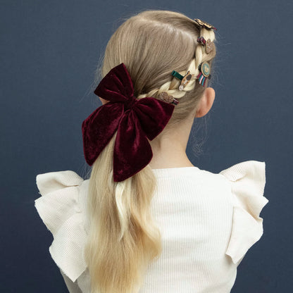 Mimi & Lula Fermagli Agnes – Tartan & Rosso Velluto (Set da 2)