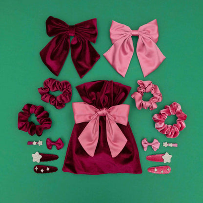 Mimi & Lula – Gifting Pouch Burgundy – Set Regalo 14 Accessori Capelli