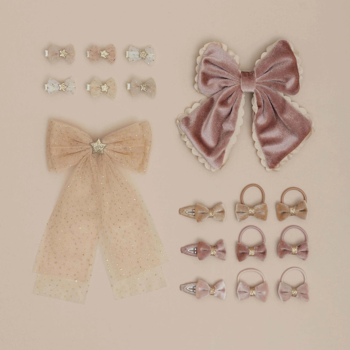 Mimi & Lula – Maxi Fiocco in Velluto Rosa Scalloped Edge