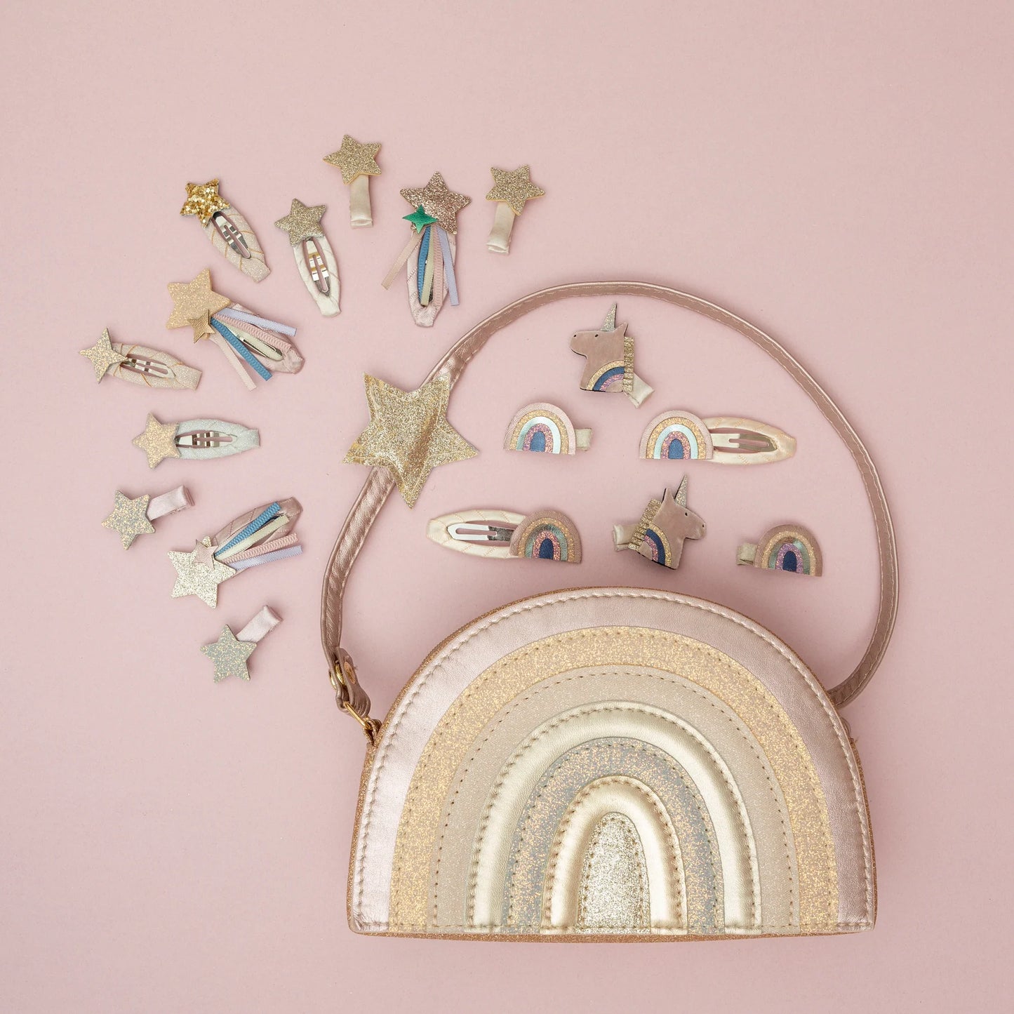 Mimi & Lula – Fermagli capelli unicorno alato e arcobaleno (Winged Unicorn & Rainbow Clic Clacs, set 4 pezzi)