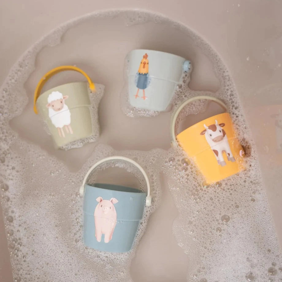 Mini secchielli da bagno Little Farm - Acqua + sabbia = tanto divertimento - Apple Pie