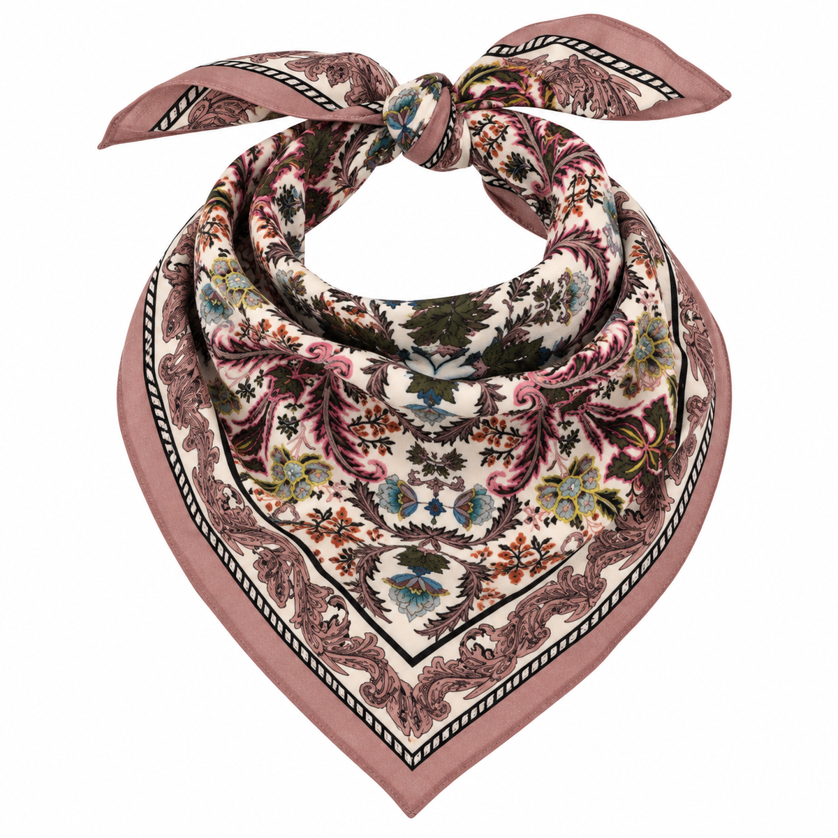 Vismaya – Bandana Pearl Mist in Cotone Ricamata (Nebbia Perlata)