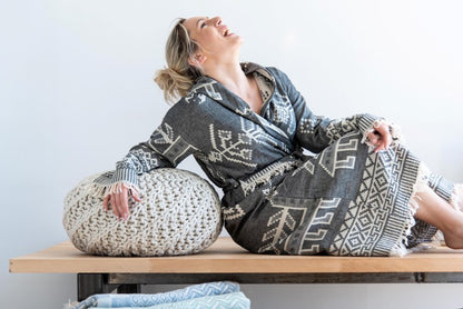 Accappatoio Donna Cotone 100% Aelia Anna – Kentima Nero (Stile Hamam)