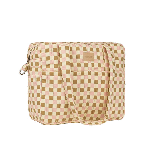 Nobodinoz – Borsa Cambio Passeggino Impermeabile Hyde Park – Yellow Pink Mosaic