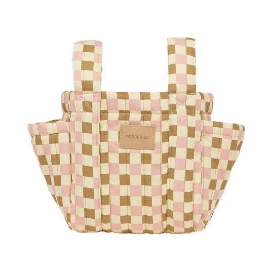 Nobodinoz – Organizer per Passeggino Hyde Park in Cotone Biologico Yellow pink mosaic