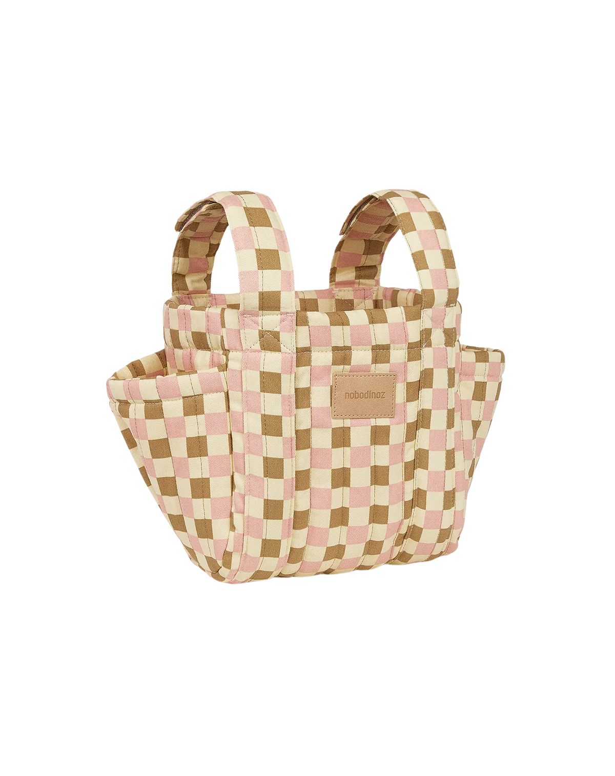 Nobodinoz – Organizer per Passeggino Hyde Park in Cotone Biologico Yellow pink mosaic