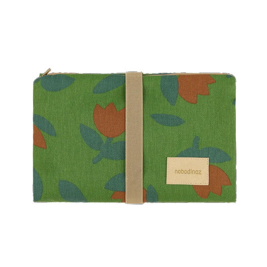 Nobodinoz – Fasciatoio Portatile Impermeabile Hyde Park – Green Tulips