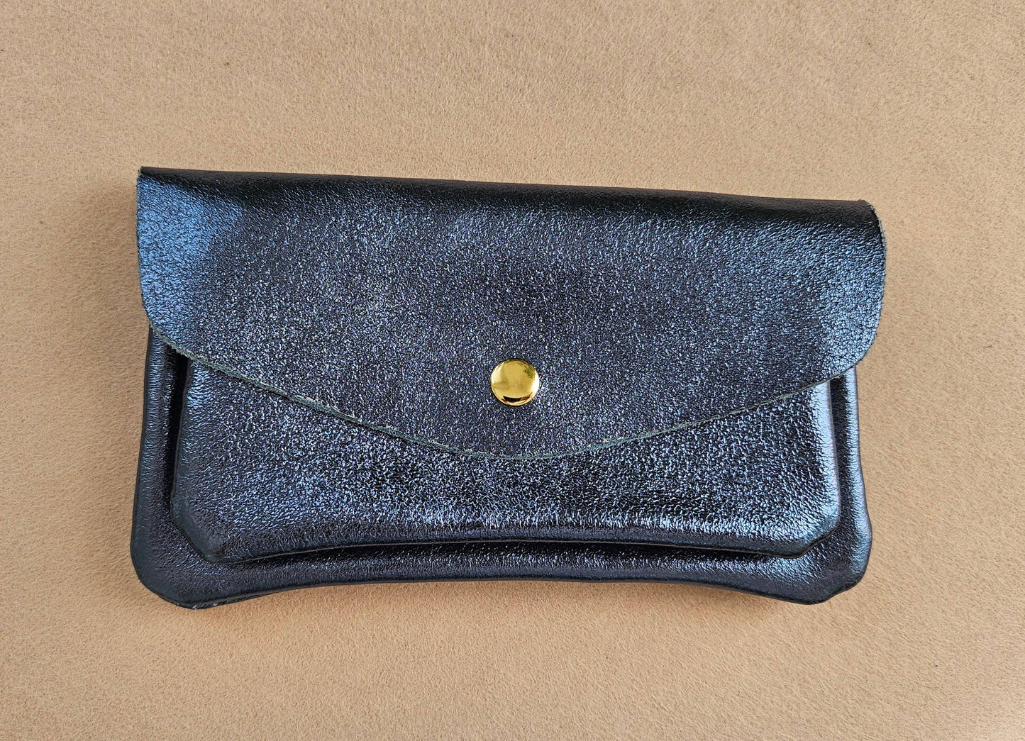 Kangaroo double pocket leather wallet: Light pink