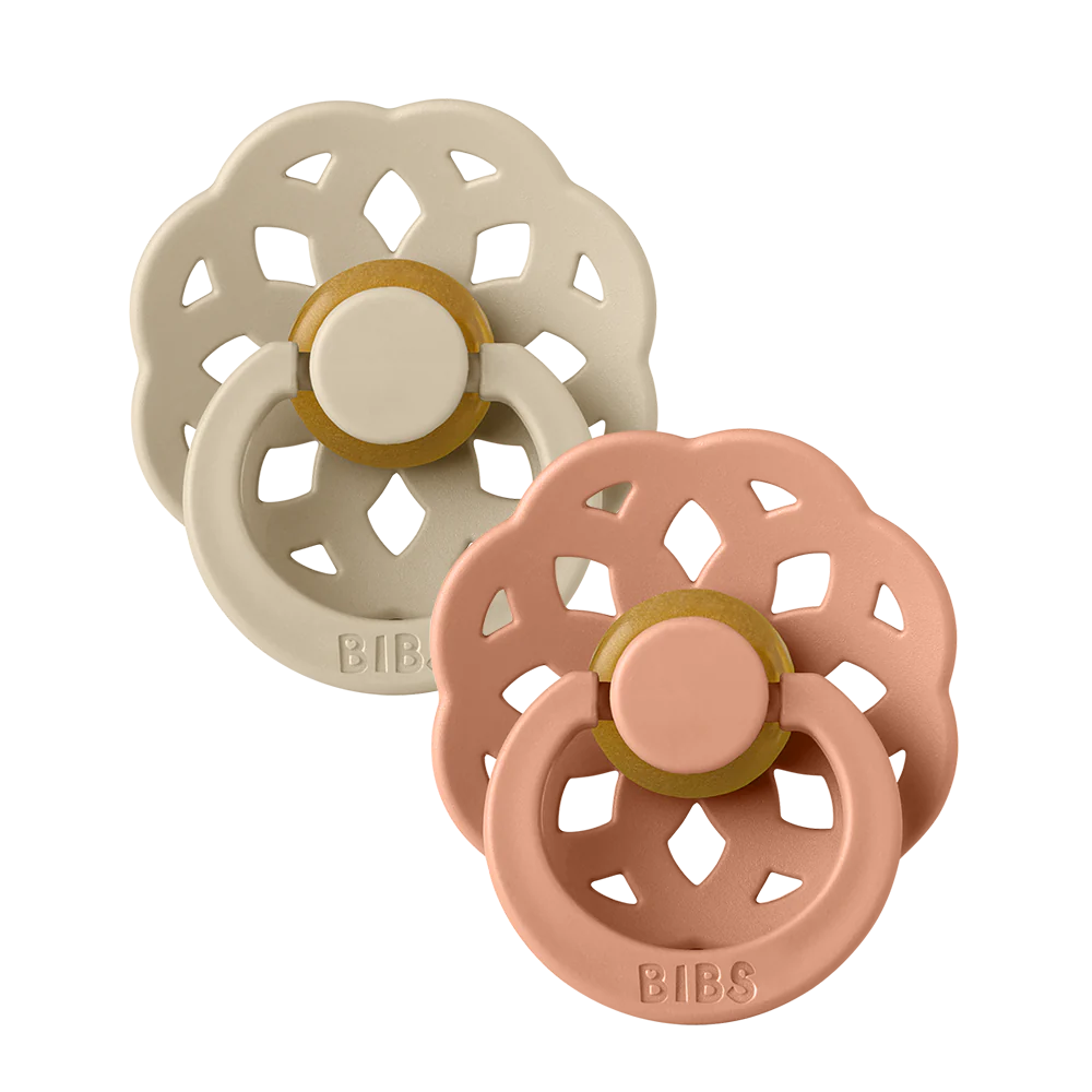 Set di 2 Ciucci Bibs Tondo - Boheme Pacifier - Vanilla e Peach - Apple Pie