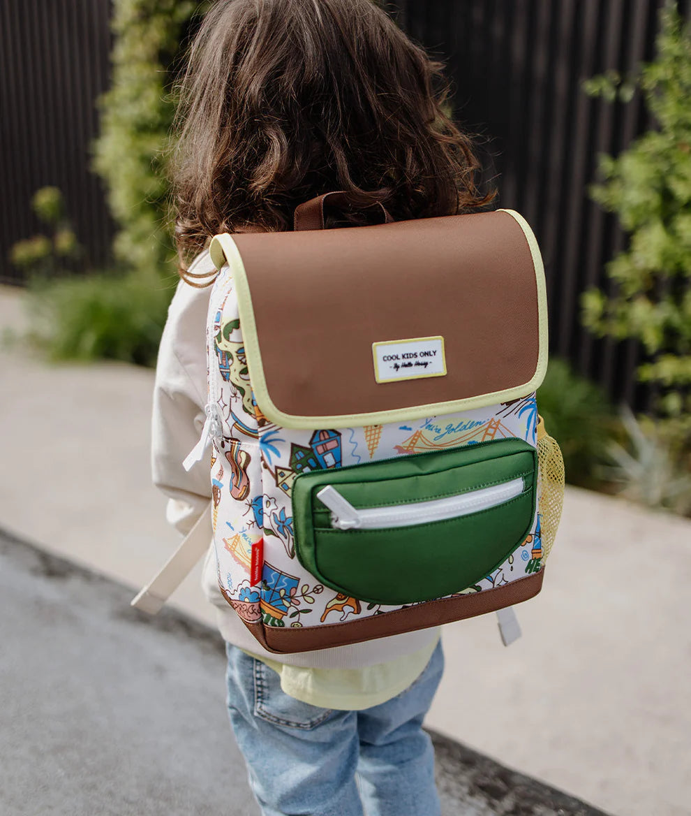 Zaino Bambini Hello Hossy San Francisco (2–5 Anni) – Impermeabile, Riciclato, Compatibile A4