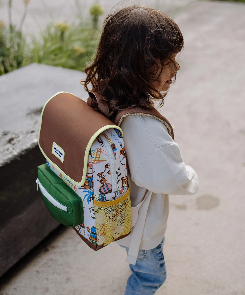 Zaino Bambini Hello Hossy San Francisco (2–5 Anni) – Impermeabile, Riciclato, Compatibile A4