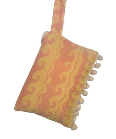 Aelia Anna Borsa Clutch Yalos Ponpon Corallo e Giallo - Apple Pie