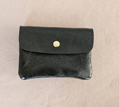 Metallic leather Kangoo wallet: Turquoise