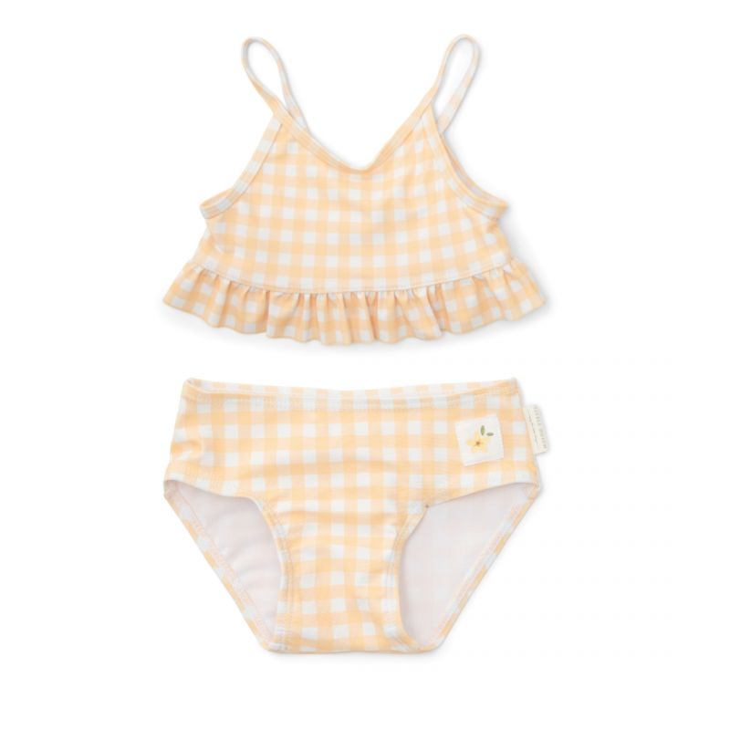 Costume da Bagno Due Pezzi - Quadretti Giallo - Primo bikini - ULTIMO 3-6 MESI - Apple Pie