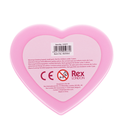 Anellini per bambini Rex London – Set 8 anelli in scatola a cuore