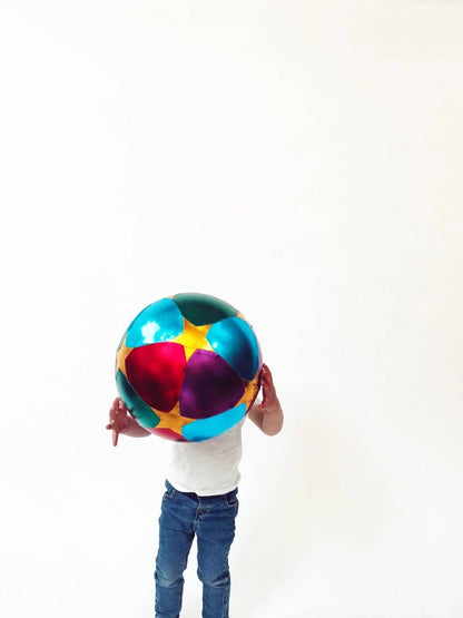 Palla gonfiabile in tessuto 30 cm – Multicolore con stelle