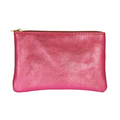 Les Cleias Pochette in Pelle Iridescente con Zip – Argento