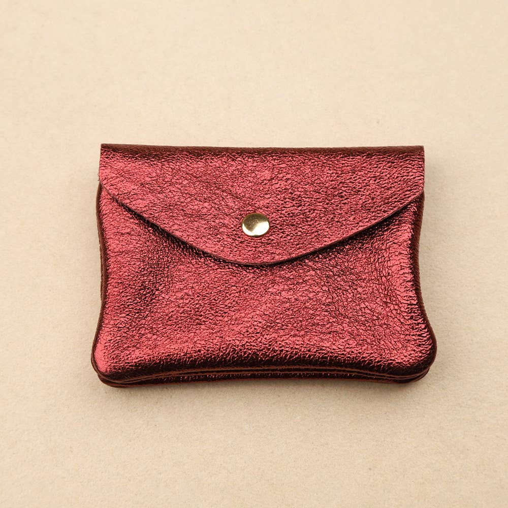 Les Cleias Portafoglio Twin S in Pelle Iridescente – Fucsia