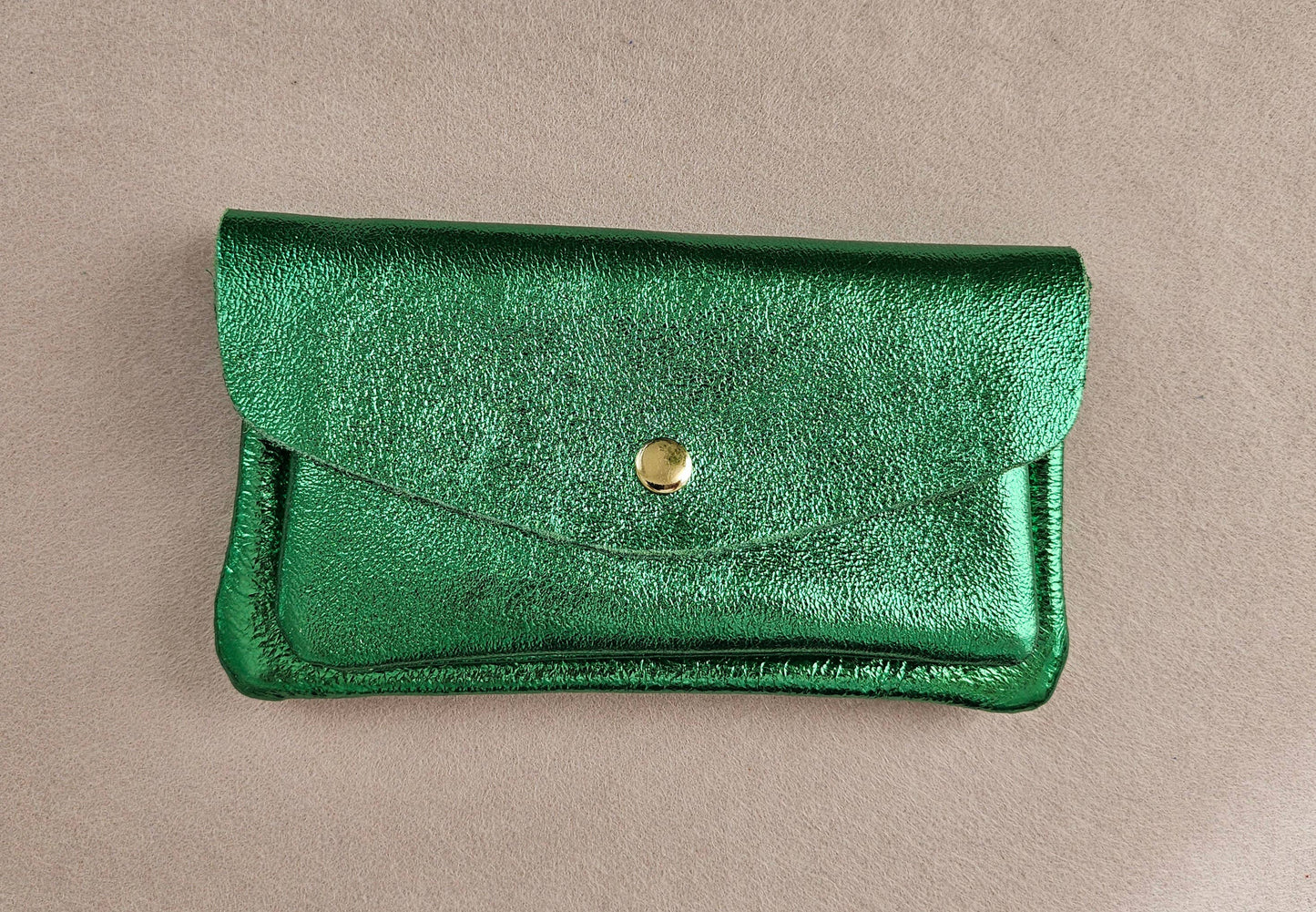 Kangaroo double pocket leather wallet: Nude