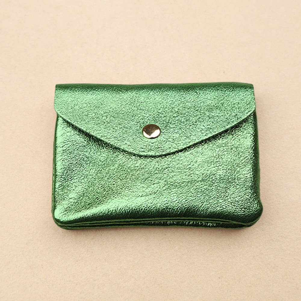 Les Cleias Portafoglio Twin S in Pelle Iridescente – Verde Smeraldo