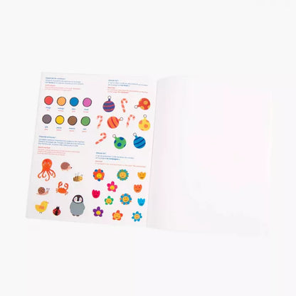 Moulin Roty – Libro da Colorare con Adesivi Bilingue 28 pagine – Collezione Les Popipop