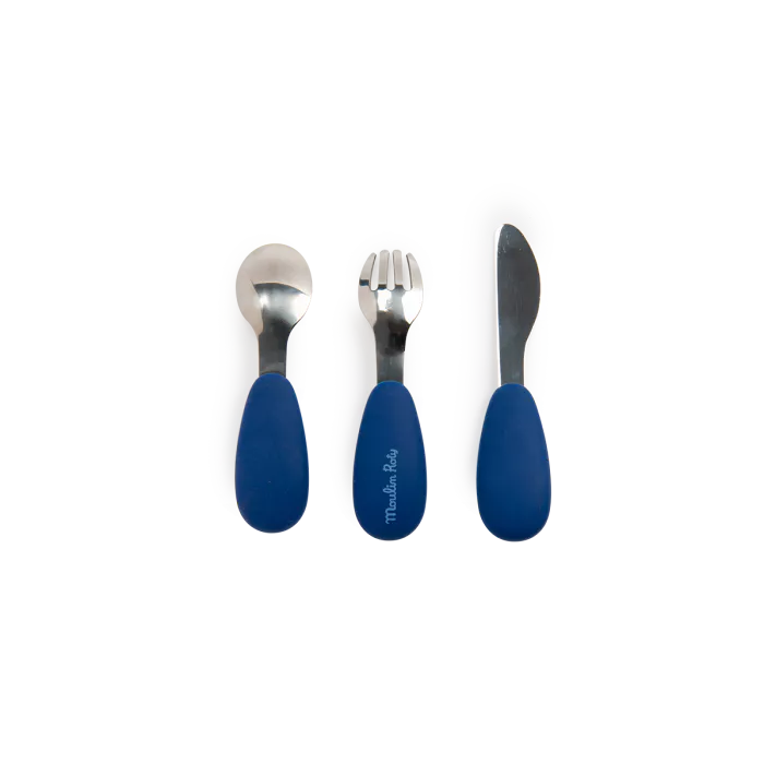 Set Posatine Bambino in Silicone Puce & Pilou – Moulin Roty