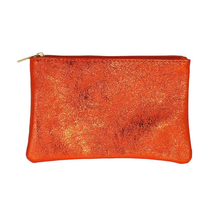 Les Cleias Pochette in Pelle Iridescente con Zip – Rosa