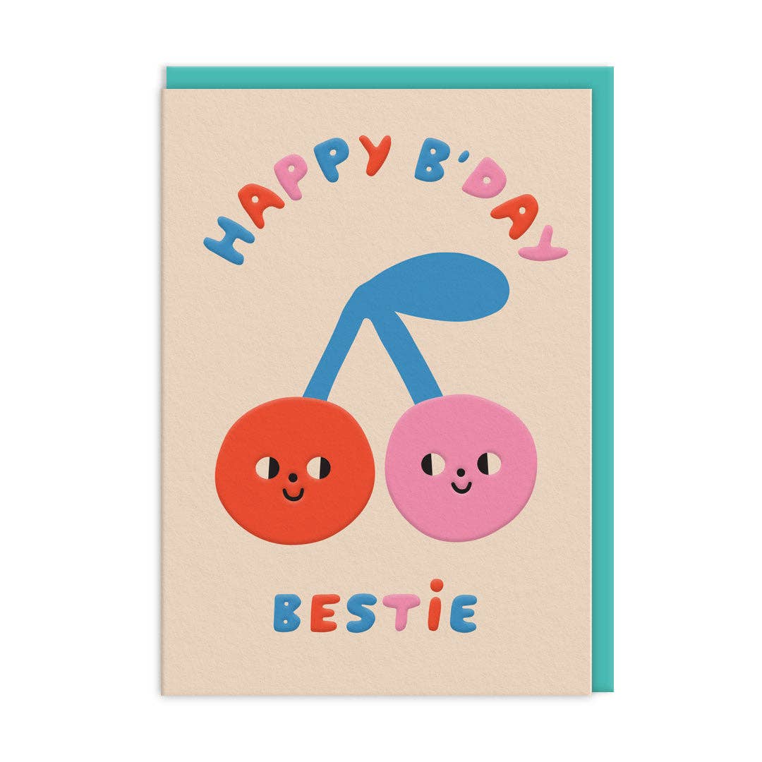 Cherries Happy Birthday Card (10447) - Apple Pie