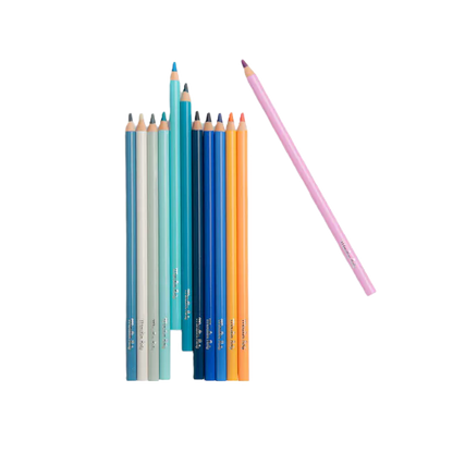 12 Pastelli Colorati con Schede da Colorare Le Jardin du Moulin – Moulin Roty