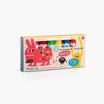 Moulin Roty – Set 8 Pennarelli a Tampone – Collezione Les Schmouks